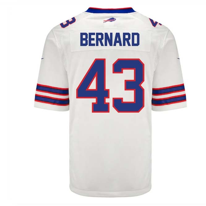 B.Bills #43 Terrel Bernard Game Jersey - White Stitched American Football Jerseys - Main View