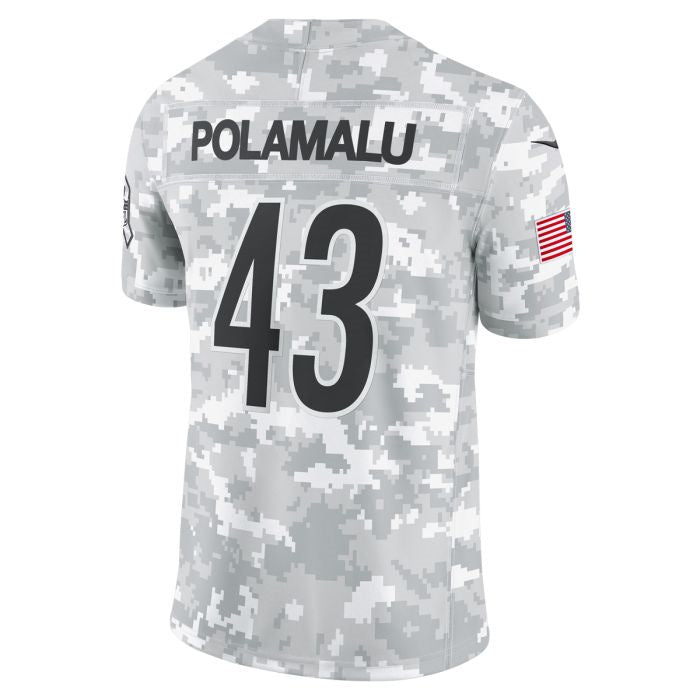 P.Steelers #43 Troy Polamalu Vapor F.U.S.E Limited Salute to Service Stitched American Football Jerseys - Main View