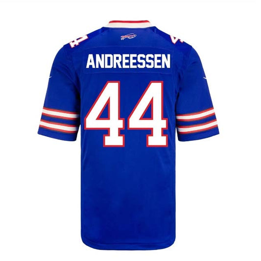 B.Bills #44 Joe Andreessen Game Jersey - Royal Stitched American Football Jerseys - Main View