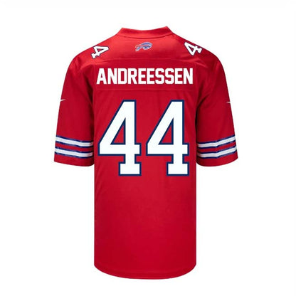 B.Bills #44 Joe Andreessen Game Jersey - Red Stitched American Football Jerseys - Main View