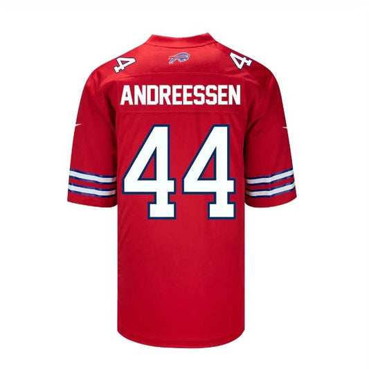 B.Bills #44 Joe Andreessen Game Jersey - Red Stitched American Football Jerseys - Main View