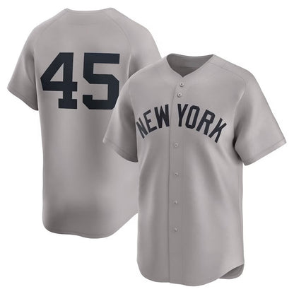 New York Yankees #45 Gerrit Cole Away Limited Player Jersey - Gray Stitches Baseball Jerseys - Main View