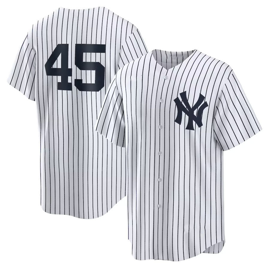 New York Yankees #45 Gerrit Cole Home Replica Player Name Jersey - White Stitches Baseball Jerseys - Main View