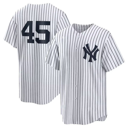 New York Yankees #45 Gerrit Cole Home Replica Player Name Jersey - White Stitches Baseball Jerseys - Main View