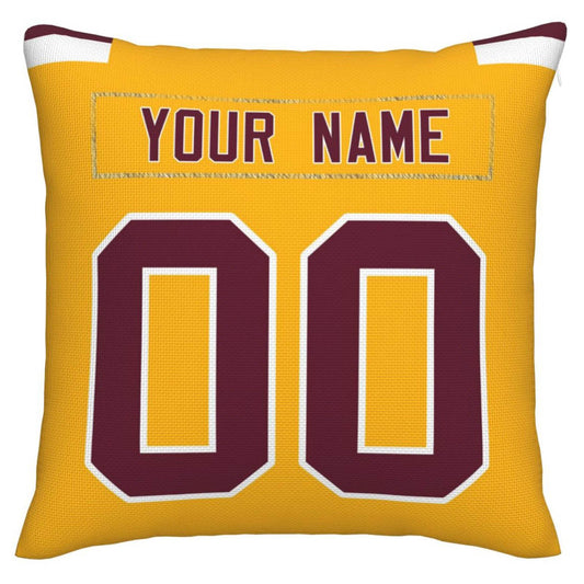 Custom W.Football Team Pillow Decorative Throw Pillow Case - Print Personalized Football Team Fans Name & Number Birthday Gift Football Pillows - Main View