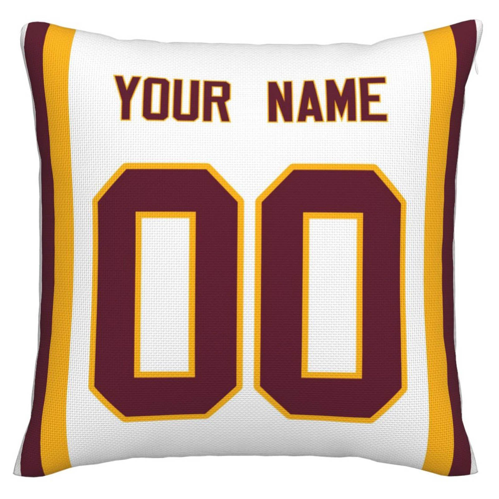 Custom W.Football Team Pillow Decorative Throw Pillow Case - Print Personalized Football Team Fans Name & Number Birthday Gift Football Pillows - Main View