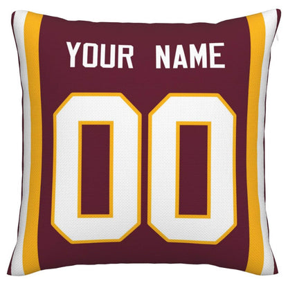 Custom W.Football Team Pillow Decorative Throw Pillow Case - Print Personalized Football Team Fans Name & Number Birthday Gift Football Pillows view 3