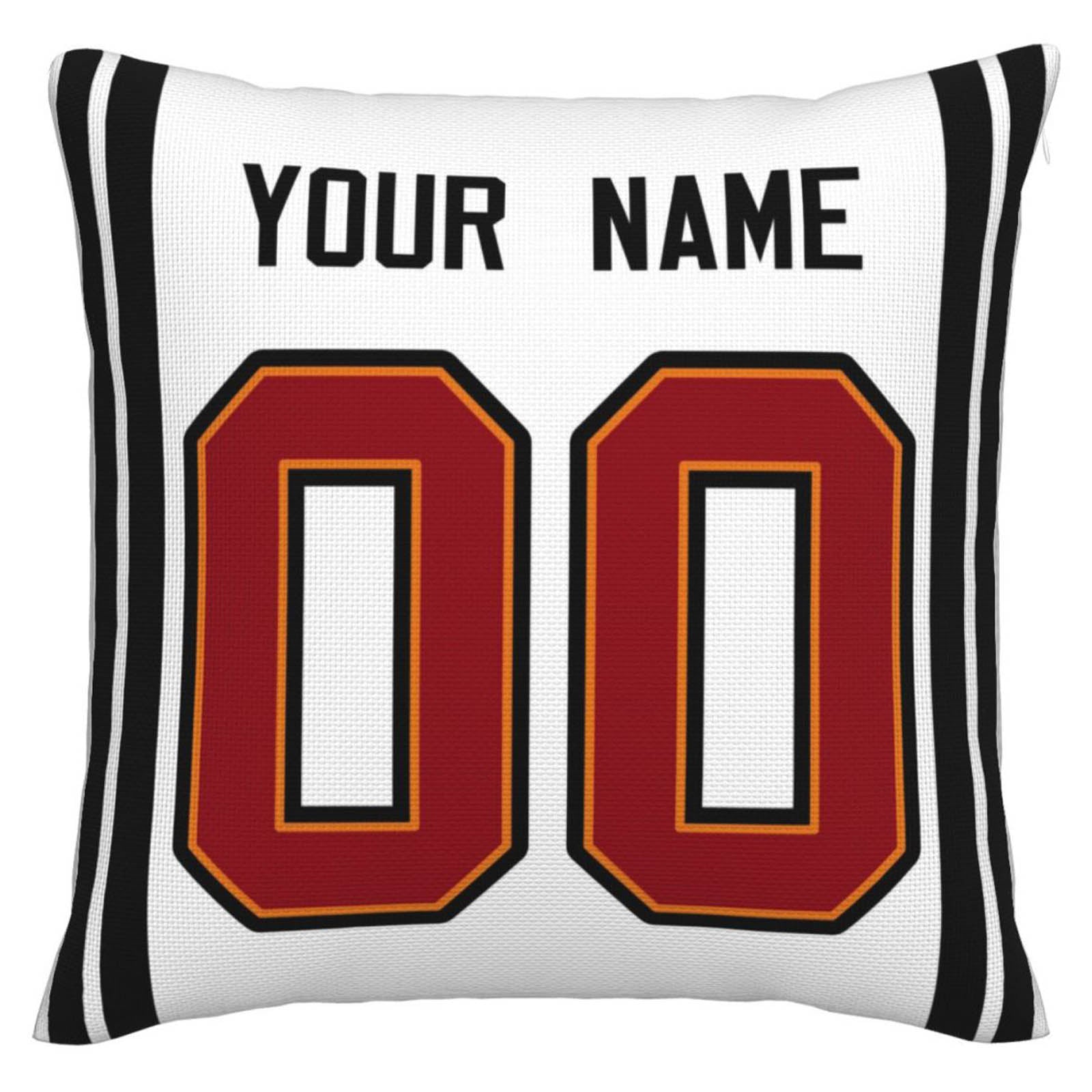 Custom TB.Buccaneers Pillow Decorative Throw Pillow Case - Print Personalized Football Team Fans Name & Number Birthday Gift Football Pillows - Main View