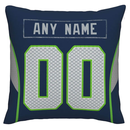 Custom S.Seahawks Pillow Decorative Throw Pillow Case - Print Personalized Football Team Fans Name & Number Birthday Gift Football Pillows view 2