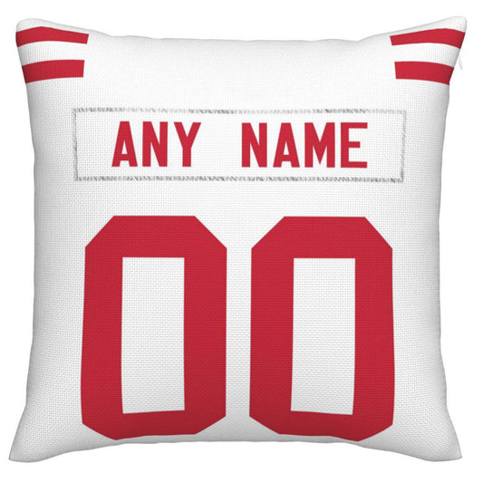 Custom SF.49ers Pillow Decorative Throw Pillow Case - Print Personalized Football Team Fans Name & Number Birthday Gift Football Pillows - Main View