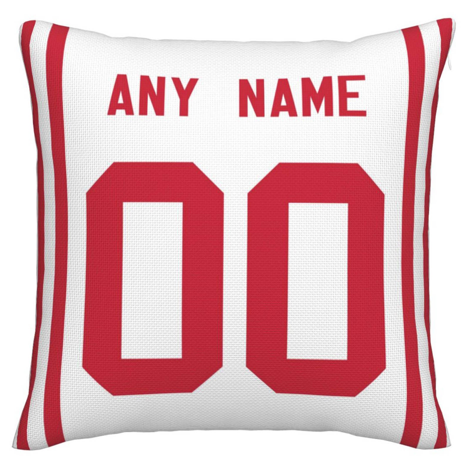 Custom SF.49ers Pillow Decorative Throw Pillow Case - Print Personalized Football Team Fans Name & Number Birthday Gift Football Pillows - Main View