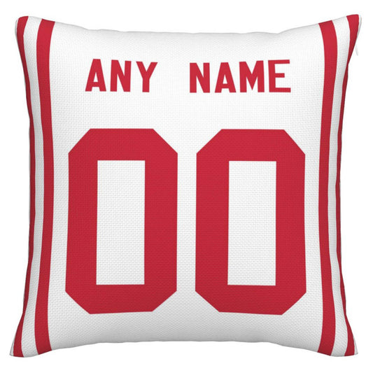 Custom SF.49ers Pillow Decorative Throw Pillow Case - Print Personalized Football Team Fans Name & Number Birthday Gift Football Pillows - Main View