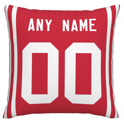Custom SF.49ers Pillow Decorative Throw Pillow Case - Print Personalized Football Team Fans Name & Number Birthday Gift Football Pillows view 3