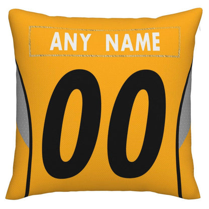 Custom P.Steelers Pillow Decorative Throw Pillow Case - Print Personalized Football Team Fans Name & Number Birthday Gift Football Pillows view 2