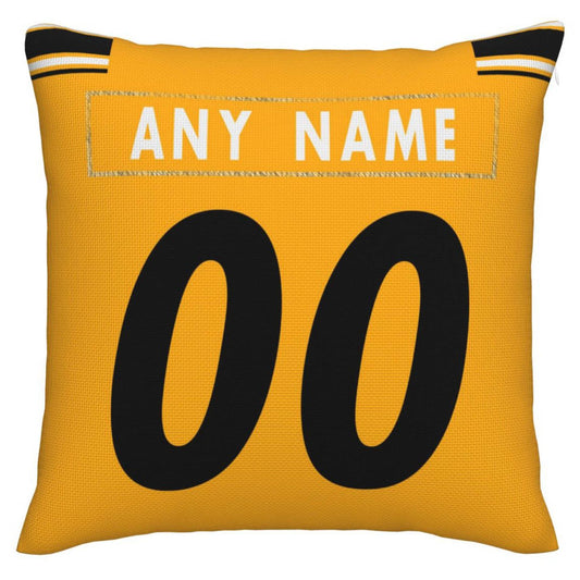 Custom P.Steelers Pillow Decorative Throw Pillow Case - Print Personalized Football Team Fans Name & Number Birthday Gift Football Pillows - Main View