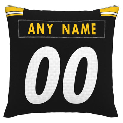 Custom P.Steelers Pillow Decorative Throw Pillow Case - Print Personalized Football Team Fans Name & Number Birthday Gift Football Pillows view 2