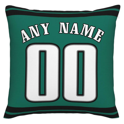 Custom P.Eagles Pillow Decorative Throw Pillow Case - Print Personalized Football Team Fans Name & Number Birthday Gift Football Pillows - Main View