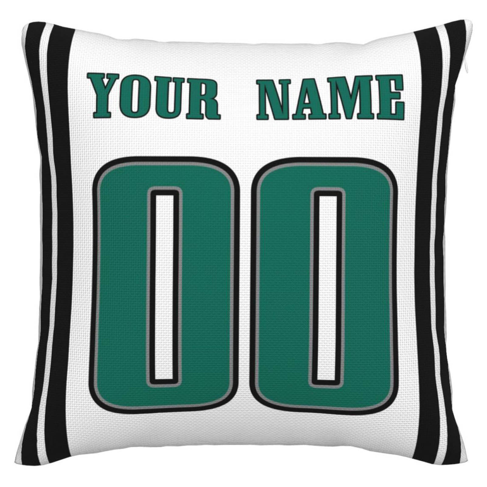 Custom P.Eagles Pillow Decorative Throw Pillow Case - Print Personalized Football Team Fans Name & Number Birthday Gift Football Pillows - Main View