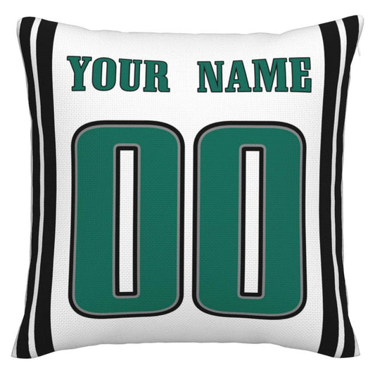 Custom P.Eagles Pillow Decorative Throw Pillow Case - Print Personalized Football Team Fans Name & Number Birthday Gift Football Pillows - Main View