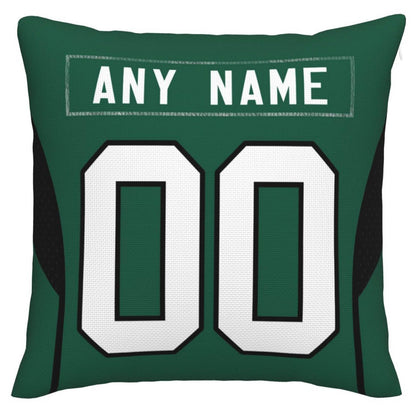 Custom NY.Jets Pillow Decorative Throw Pillow Case - Print Personalized Football Team Fans Name & Number Birthday Gift Football Pillows view 2