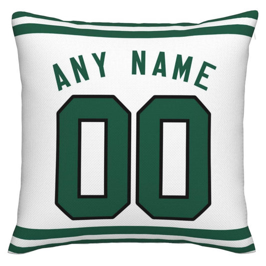 Custom NY.Jets Pillow Decorative Throw Pillow Case - Print Personalized Football Team Fans Name & Number Birthday Gift Football Pillows - Main View