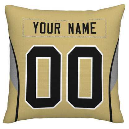 Custom NO.Saints Pillow Decorative Throw Pillow Case - Print Personalized Football Team Fans Name & Number Birthday Gift Football Pillows - Main View
