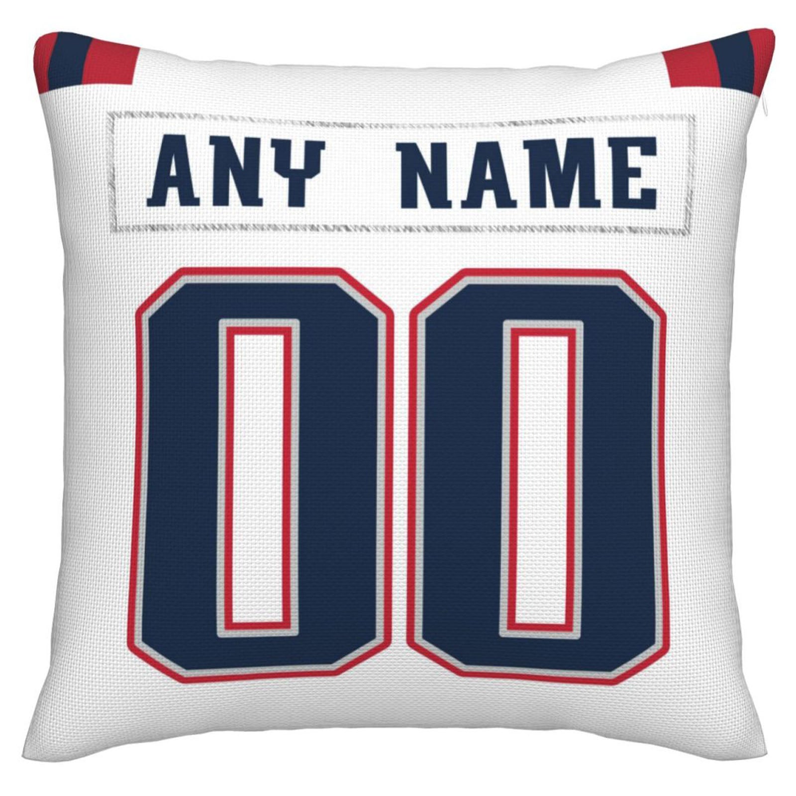 Custom NE.Patriots Pillow Decorative Throw Pillow Case - Print Personalized Football Team Fans Name & Number Birthday Gift Football Pillows - Main View