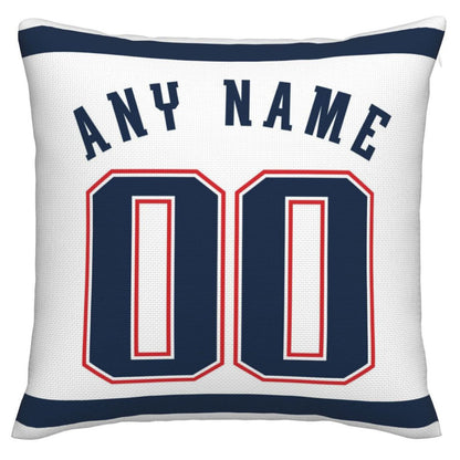 Custom NE.Patriots Pillow Decorative Throw Pillow Case - Print Personalized Football Team Fans Name & Number Birthday Gift Football Pillows - Main View