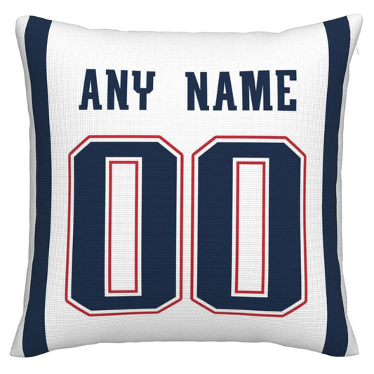 Custom NE.Patriots Pillow Decorative Throw Pillow Case - Print Personalized Football Team Fans Name & Number Birthday Gift Football Pillows - Main View