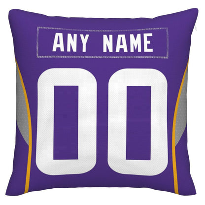 Custom MN.Vikings Pillow Decorative Throw Pillow Case - Print Personalized Football Team Fans Name & Number Birthday Gift Football Pillows view 2