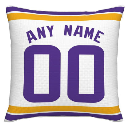 Custom MN.Vikings Pillow Decorative Throw Pillow Case - Print Personalized Football Team Fans Name & Number Birthday Gift Football Pillows - Main View