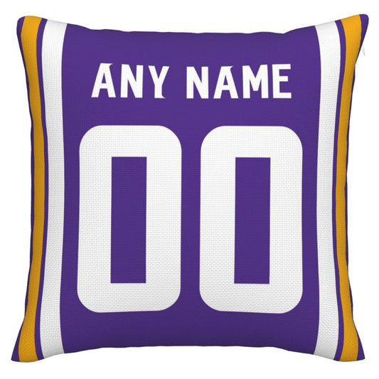 Custom MN.Vikings Pillow Decorative Throw Pillow Case - Print Personalized Football Team Fans Name & Number Birthday Gift Football Pillows - Main View