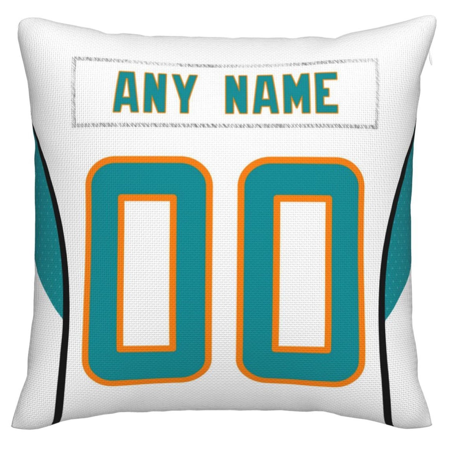 Custom M.Dolphins Pillow Decorative Throw Pillow Case - Print Personalized Football Team Fans Name & Number Birthday Gift Football Pillows - Main View