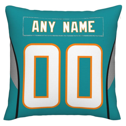 Custom M.Dolphins Pillow Decorative Throw Pillow Case - Print Personalized Football Team Fans Name & Number Birthday Gift Football Pillows view 3
