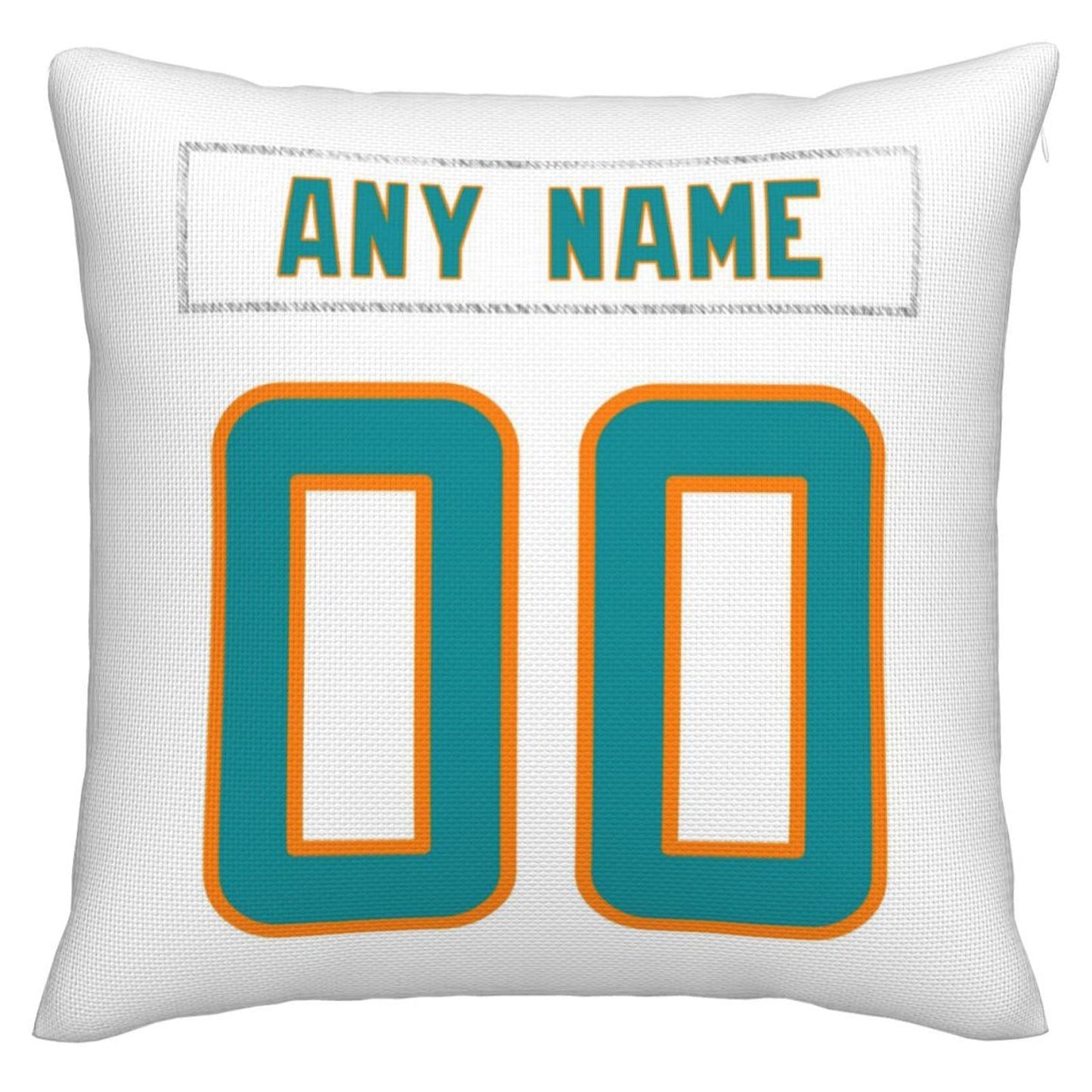 Custom M.Dolphins Pillow Decorative Throw Pillow Case - Print Personalized Football Team Fans Name & Number Birthday Gift Football Pillows - Main View