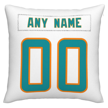 Custom M.Dolphins Pillow Decorative Throw Pillow Case - Print Personalized Football Team Fans Name & Number Birthday Gift Football Pillows - Main View