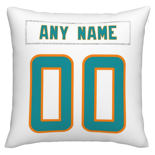 Custom M.Dolphins Pillow Decorative Throw Pillow Case - Print Personalized Football Team Fans Name & Number Birthday Gift Football Pillows - Main View