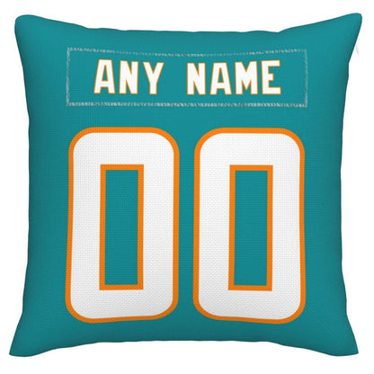 Custom M.Dolphins Pillow Decorative Throw Pillow Case - Print Personalized Football Team Fans Name & Number Birthday Gift Football Pillows view 3