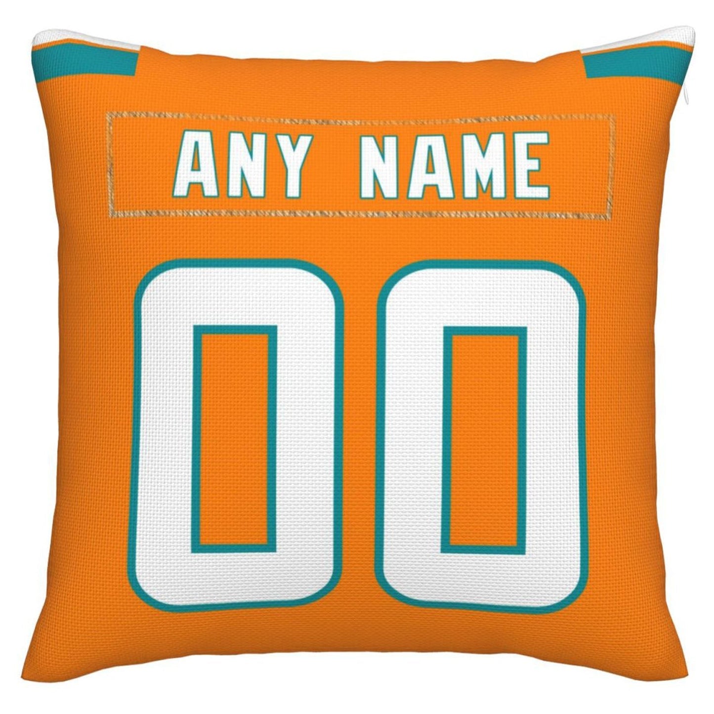Custom M.Dolphins Pillow Decorative Throw Pillow Case - Print Personalized Football Team Fans Name & Number Birthday Gift Football Pillows - Main View