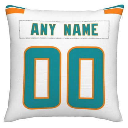 Custom M.Dolphins Pillow Decorative Throw Pillow Case - Print Personalized Football Team Fans Name & Number Birthday Gift Football Pillows view 3