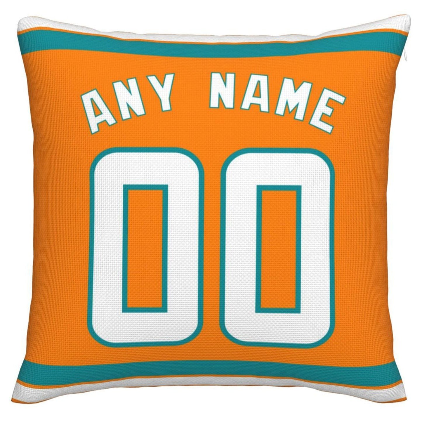 Custom M.Dolphins Pillow Decorative Throw Pillow Case - Print Personalized Football Team Fans Name & Number Birthday Gift Football Pillows - Main View