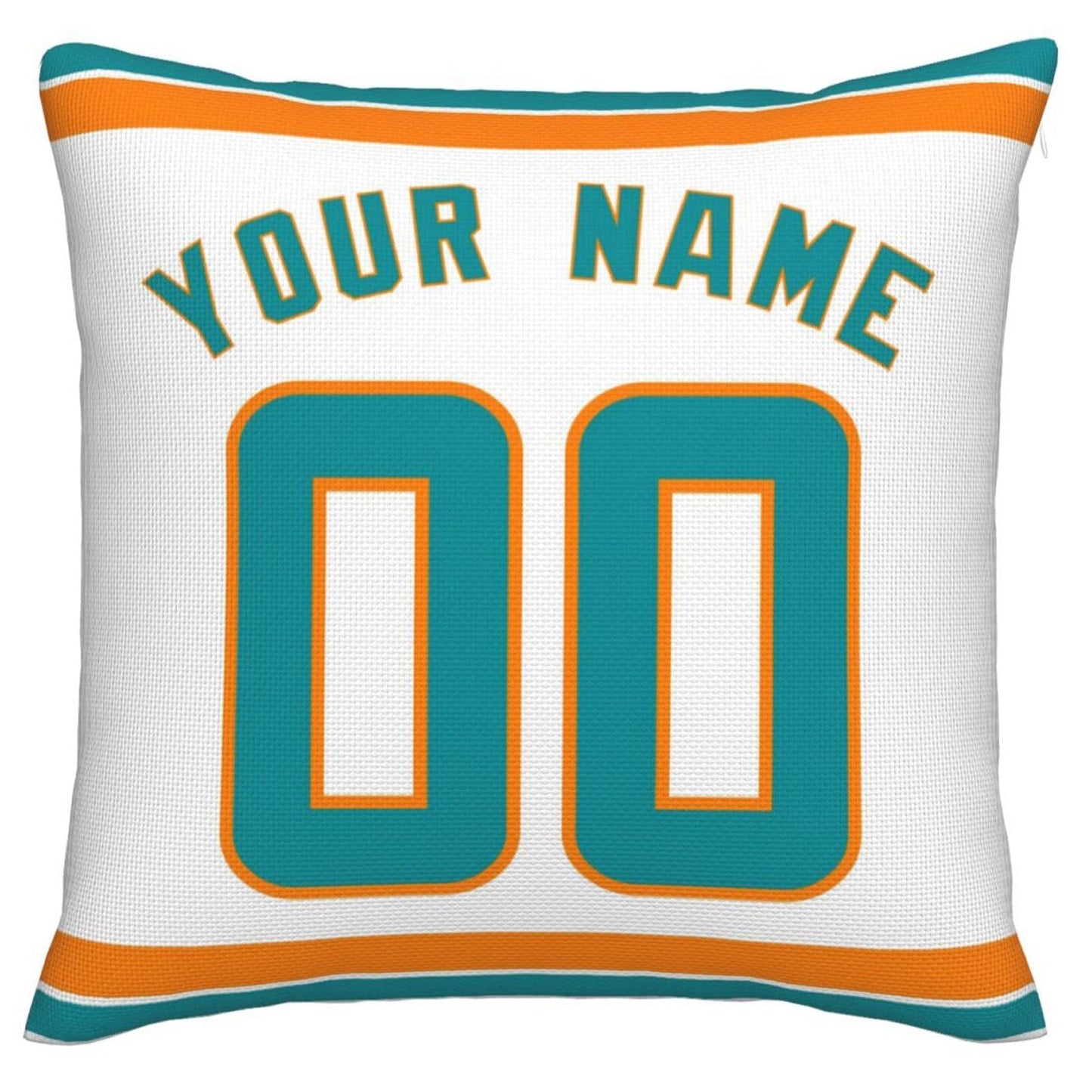 Custom M.Dolphins Pillow Decorative Throw Pillow Case - Print Personalized Football Team Fans Name & Number Birthday Gift Football Pillows view 2