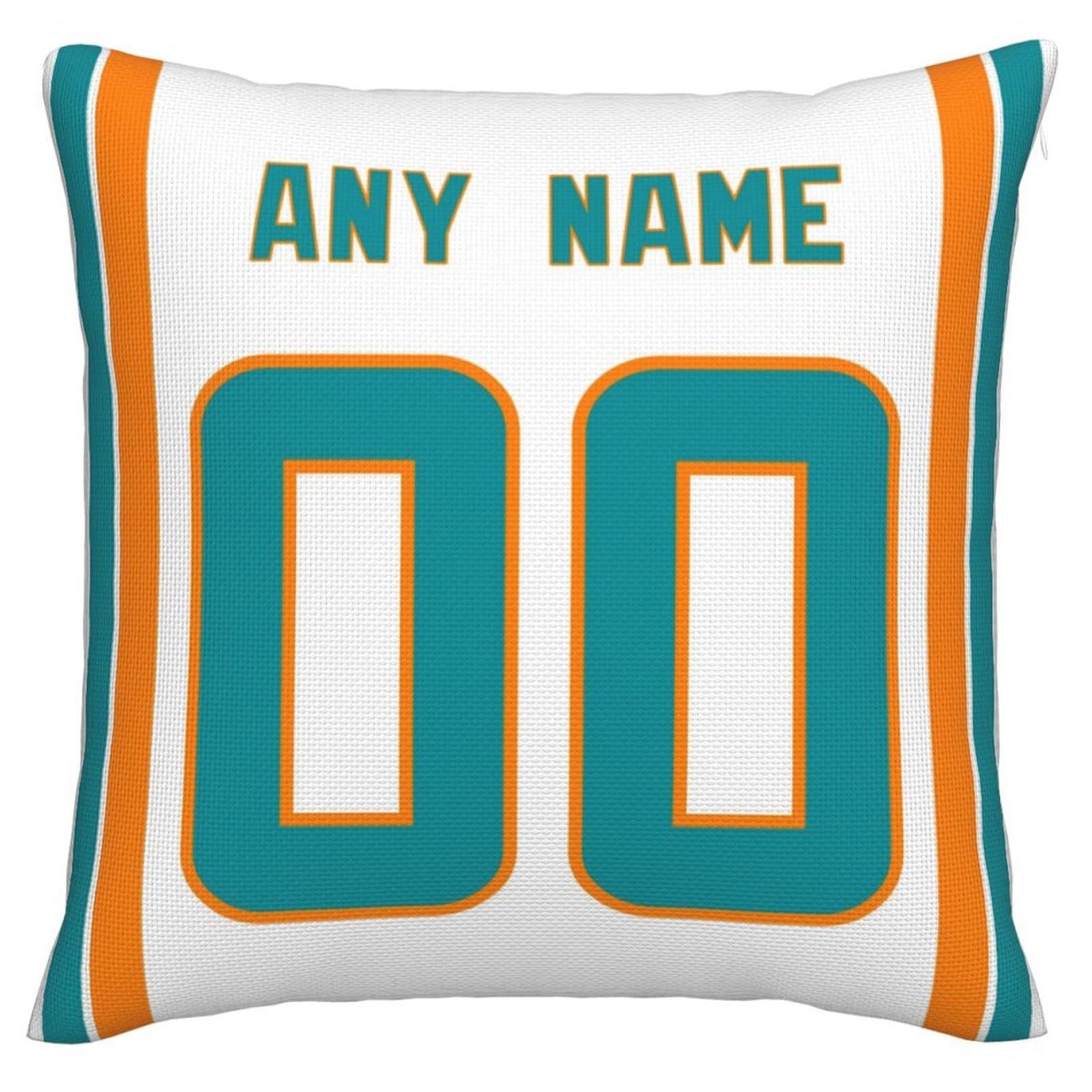 Custom M.Dolphins Pillow Decorative Throw Pillow Case - Print Personalized Football Team Fans Name & Number Birthday Gift Football Pillows view 2