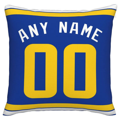 Custom LA.Rams Pillow Decorative Throw Pillow Case - Print Personalized Football Team Fans Name & Number Birthday Gift Football Pillows - Main View
