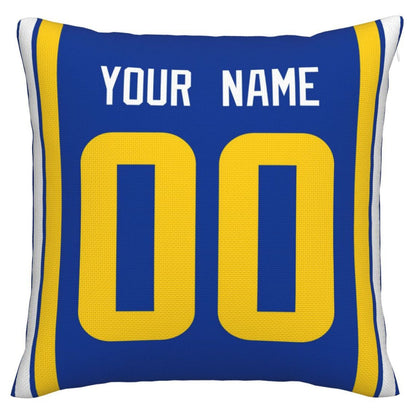 Custom LA.Rams Pillow Decorative Throw Pillow Case - Print Personalized Football Team Fans Name & Number Birthday Gift Football Pillows view 2