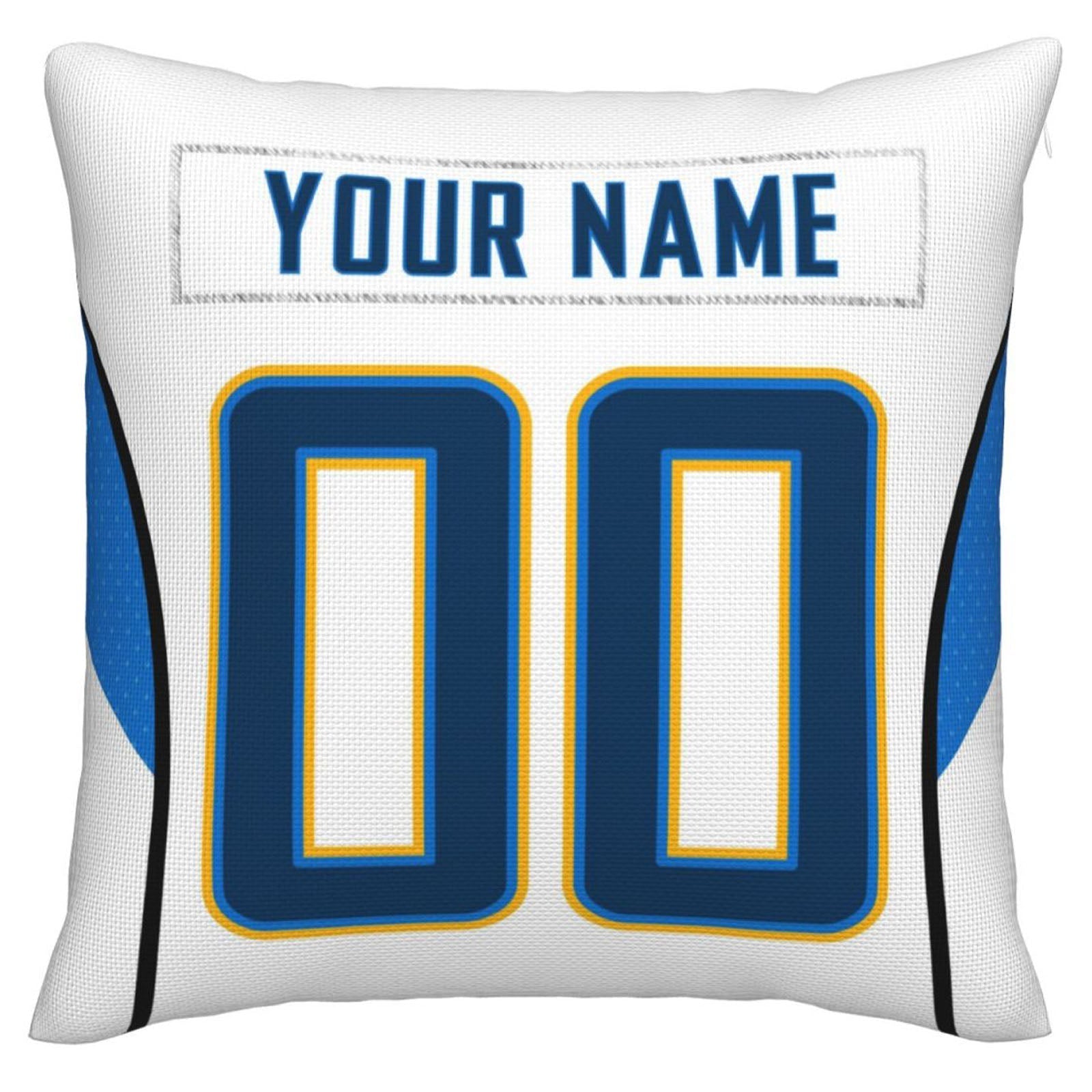 Custom LA.Chargers Pillow Decorative Throw Pillow Case - Print Personalized Football Team Fans Name & Number Birthday Gift Football Pillows - Main View