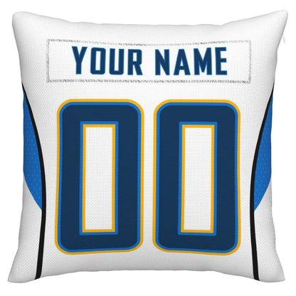 Custom LA.Chargers Pillow Decorative Throw Pillow Case - Print Personalized Football Team Fans Name & Number Birthday Gift Football Pillows - Main View