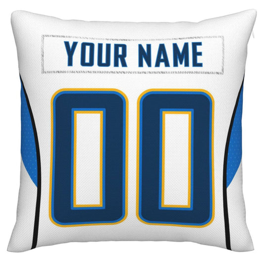 Custom LA.Chargers Pillow Decorative Throw Pillow Case - Print Personalized Football Team Fans Name & Number Birthday Gift Football Pillows - Main View