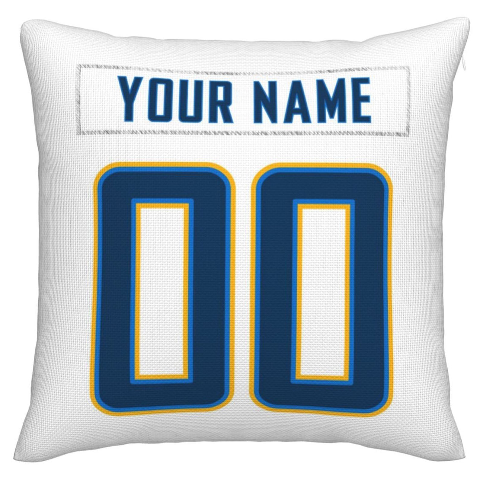 Custom LA.Chargers Pillow Decorative Throw Pillow Case - Print Personalized Football Team Fans Name & Number Birthday Gift Football Pillows - Main View