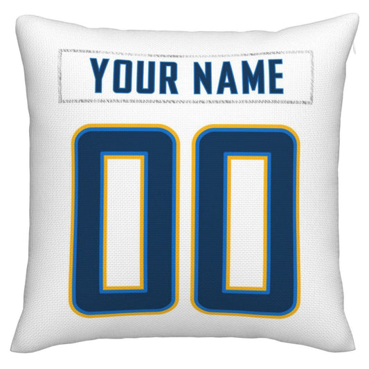 Custom LA.Chargers Pillow Decorative Throw Pillow Case - Print Personalized Football Team Fans Name & Number Birthday Gift Football Pillows - Main View